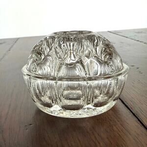 Vintage Glass Flower Frog – Clear Heavy Glass Floral Arranging Tool